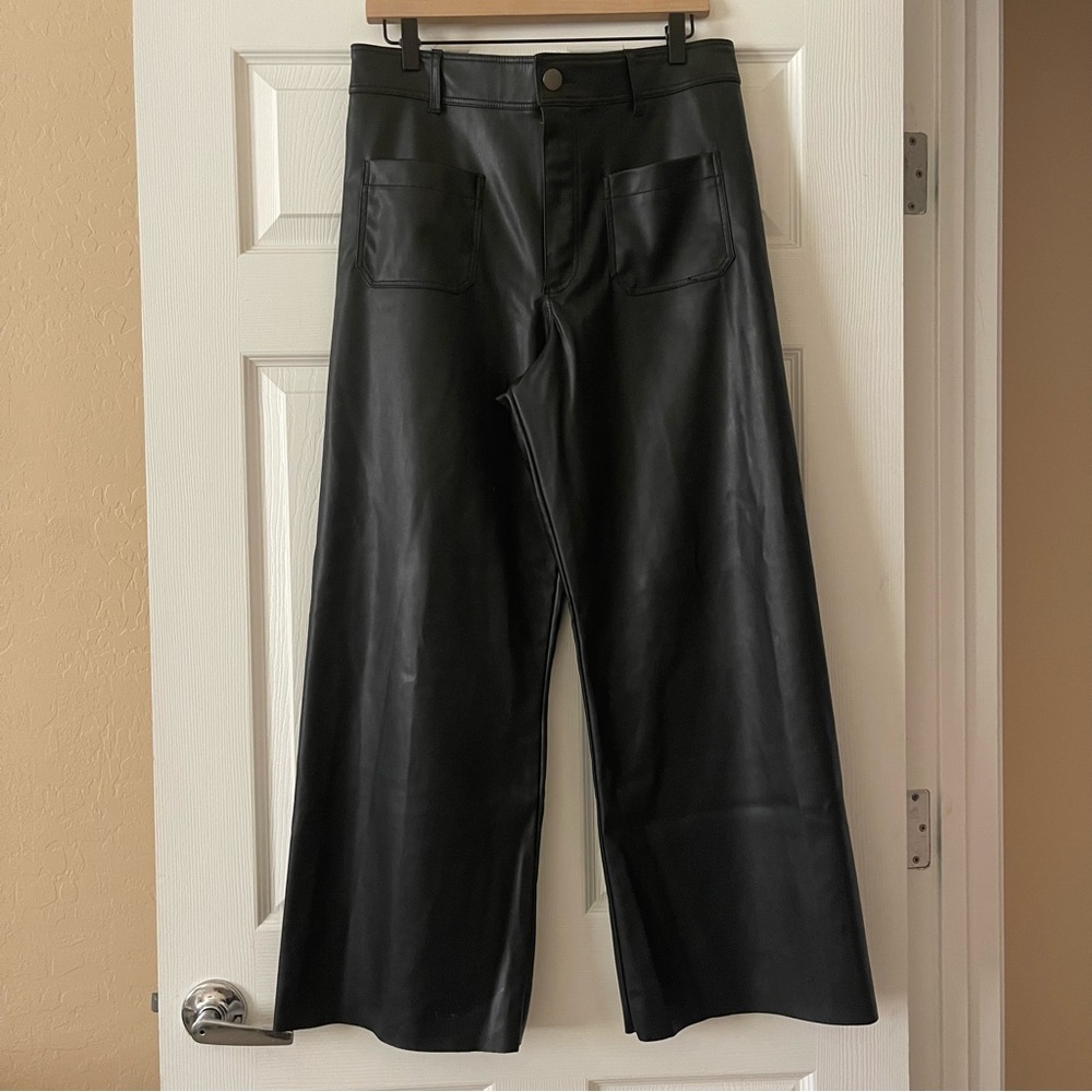 Zara wide leg faux leather pants